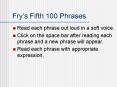 Frys Fifth 100 Phrases PowerPoint PPT Presentation