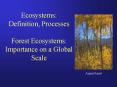 Ecosystems: Definition, Processes Forest Ecosystems: Importance on a Global Scale PowerPoint PPT Presentation
