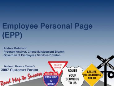 Employee Personal Page EPP