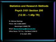 Statistics and Research Methods