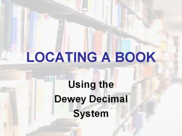 LOCATING A BOOK