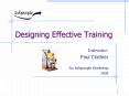 Designing Effective Training PowerPoint PPT Presentation