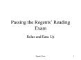 Passing the Regents Reading Exam PowerPoint PPT Presentation