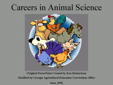 Careers in Animal Science