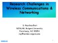 Research Challenges in Wireless Communications PowerPoint PPT Presentation
