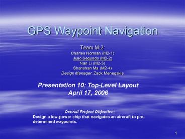GPS Waypoint Navigation