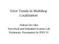 Error Trends In Multihop Localization PowerPoint PPT Presentation