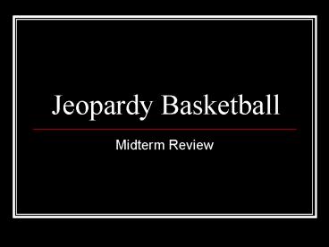 Jeopardy Basketball