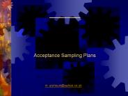 Acceptance Sampling Plans