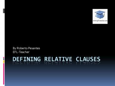 Defining relative clauses