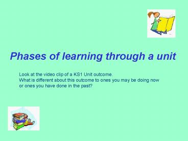 Phases of learning through a unit