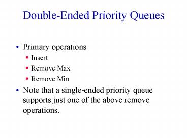 DoubleEnded Priority Queues