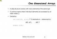 One dimensional Arrays