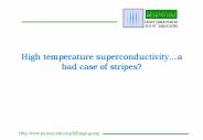 High temperature superconductivity