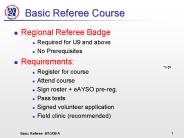 Basic Referee Course