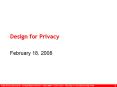 Design for Privacy PowerPoint PPT Presentation
