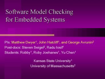 Software Model Checking for Embedded Systems