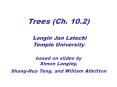 Trees (Ch. 10.2)  Longin Jan Latecki Temple University  based on slides by Simon Langley, Shang-Hua Teng, and William Albritton PowerPoint PPT Presentation