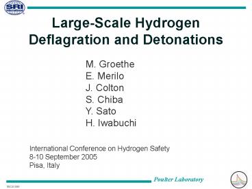 LargeScale Hydrogen Deflagration and Detonations