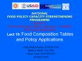 NATIONAL FOOD POLICY CAPACITY STRENGTHENING PROGRAMME Module 6: Food Composition Data in Nutrition: PowerPoint PPT Presentation