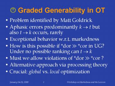 Graded Generability in OT