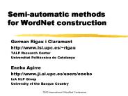 Semi-automatic methods for WordNet construction