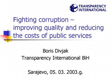 Fighting corruption 