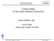 Control States for the Atlas Software Framework