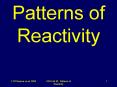Patterns of Reactivity PowerPoint PPT Presentation