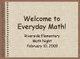 Welcome to Everyday Math PowerPoint PPT Presentation