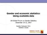 Gender and economic statistics: Using available data