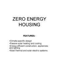 ZERO ENERGY HOUSING