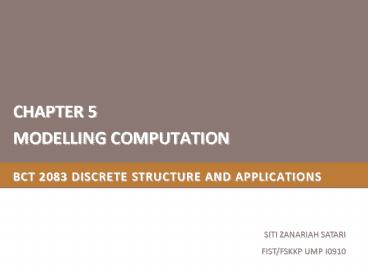 BCT 2083 DISCRETE STRUCTURE AND APPLICATIONS