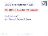 CNGS horn / reflector in 2005: