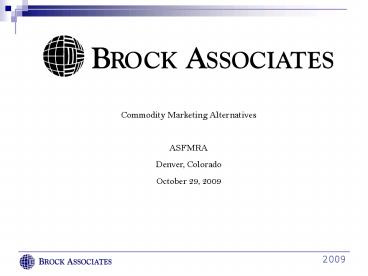 Commodity Marketing Alternatives