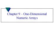 Chapter 9 OneDimensional Numeric Arrays