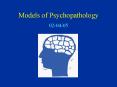 Models of Psychopathology PowerPoint PPT Presentation