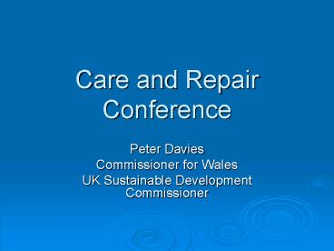 Care and Repair Conference