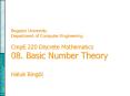 Bogazici University Department of Computer Engineering CmpE 220 Discrete Mathematics 08' Basic Numbe PowerPoint PPT Presentation
