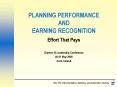 PLANNING PERFORMANCE AND EARNING RECOGNITION PowerPoint PPT Presentation