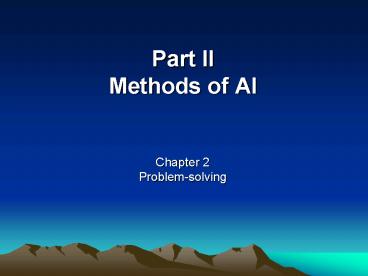 Part II Methods of AI