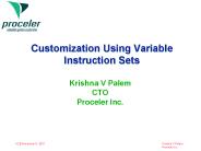 Customization Using Variable Instruction Sets