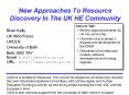 New Approaches To Resource Discovery In The UK HE Community PowerPoint PPT Presentation