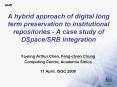 A hybrid approach of digital long term preservation to institutional repositories - A case study of DSpace/SRB Integration PowerPoint PPT Presentation