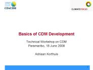 Basics of CDM Development