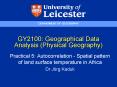 GY2100: Geographical Data Analysis Physical Geography PowerPoint PPT Presentation
