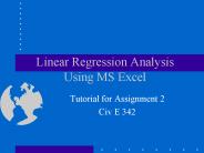 Linear Regression Analysis Using MS Excel