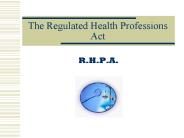 The Regulated Health Professions Act