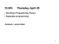 15'053 Thursday, April 25 PowerPoint PPT Presentation