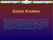 Good Karma
